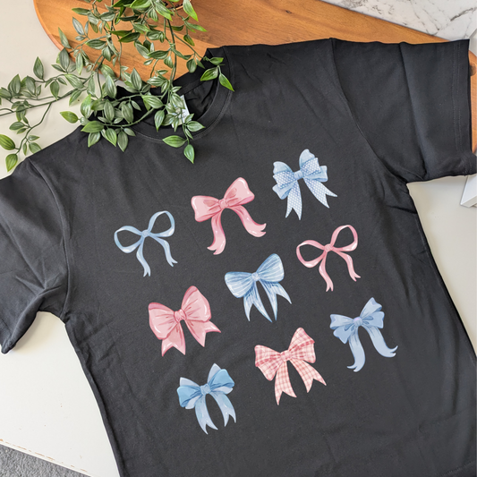 Pastel Watercolour Bows Tshirt