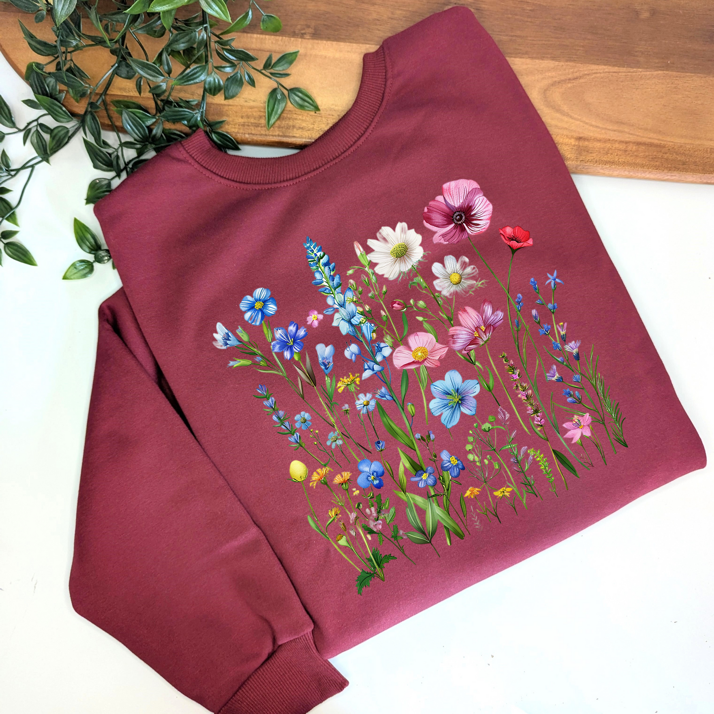 Wildflowers cute women's fleece jumper