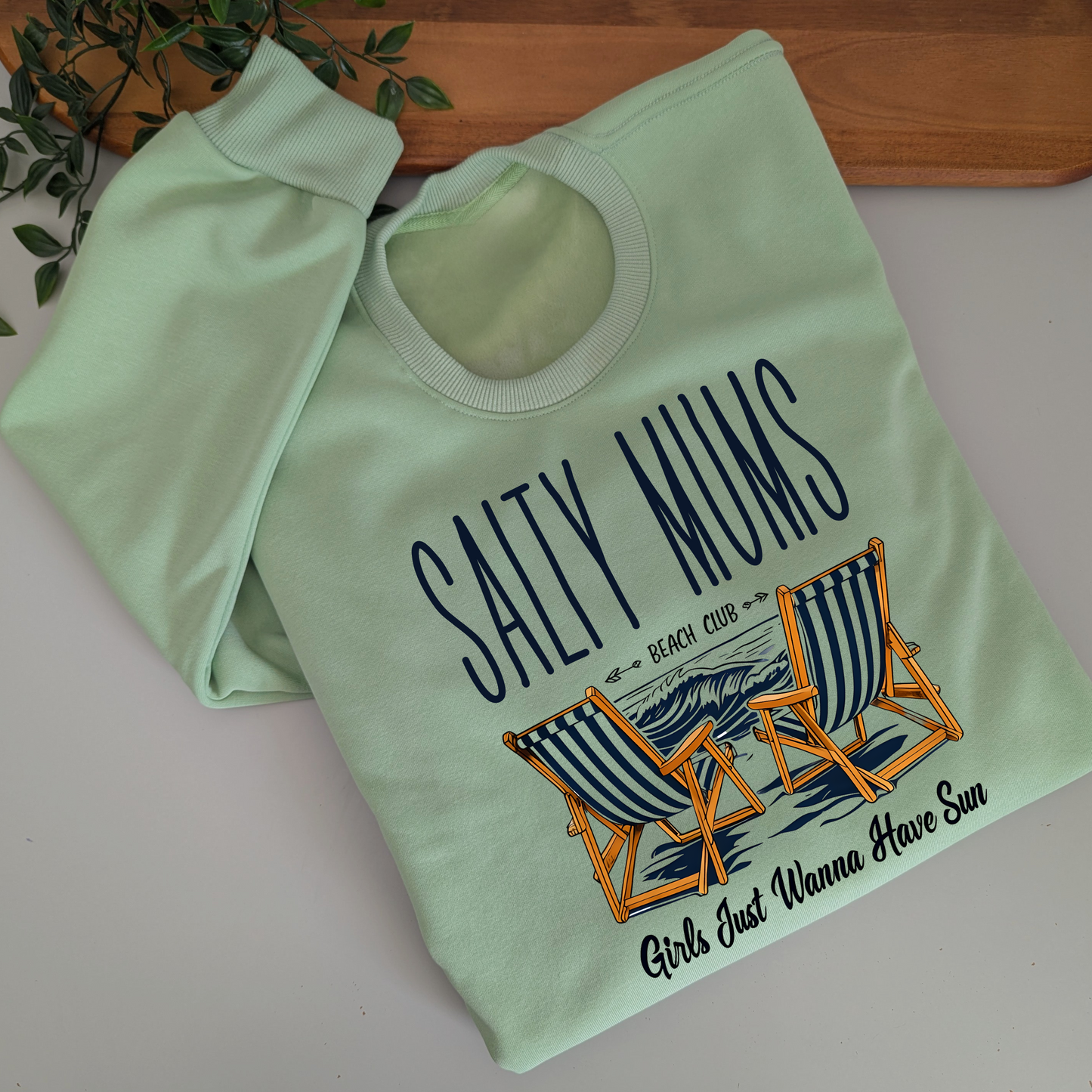Salty Mum's Beach Club Girls Just Wanna Have Sun Crewneck Jumper