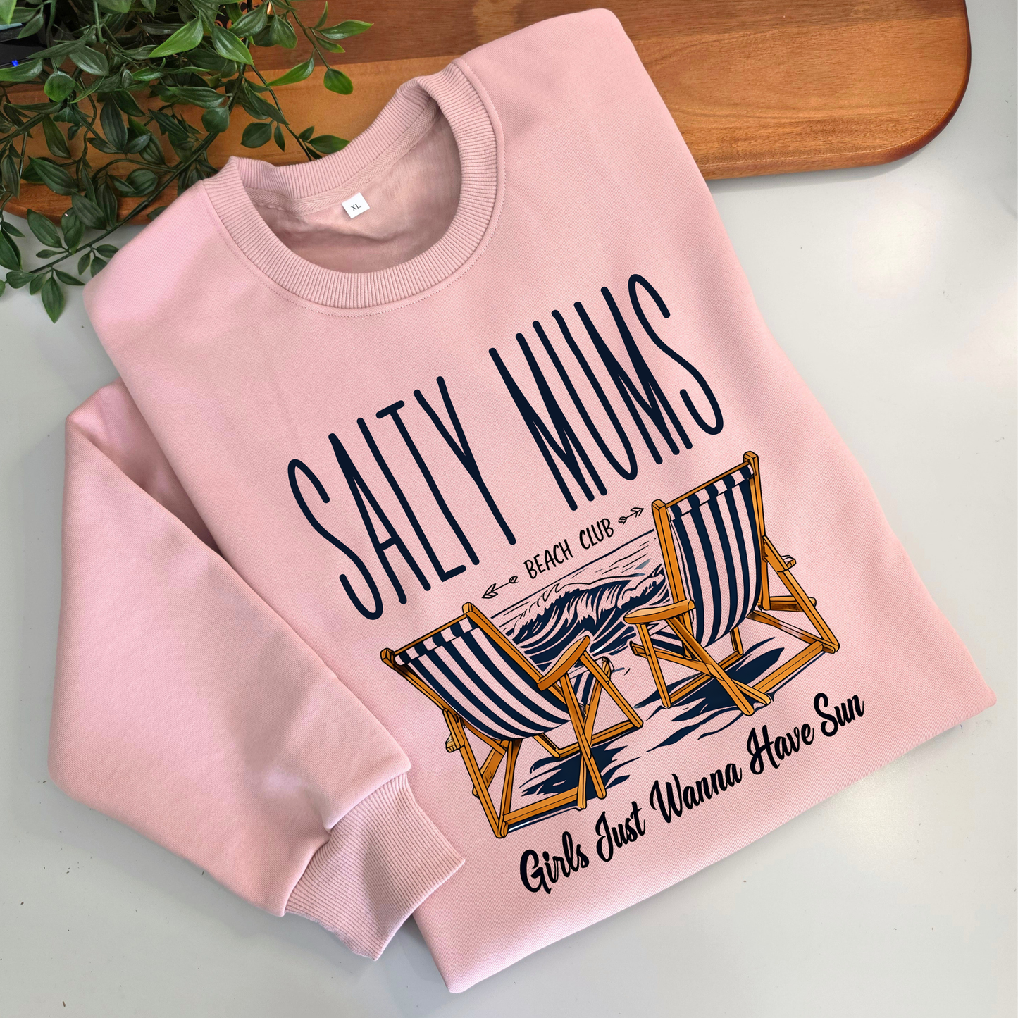 Salty Mum's Beach Club Girls Just Wanna Have Sun Crewneck Jumper