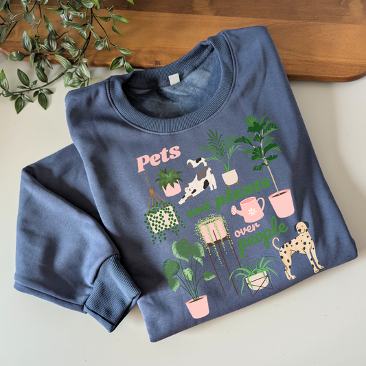Pets and Plants over People Fleece Jumper