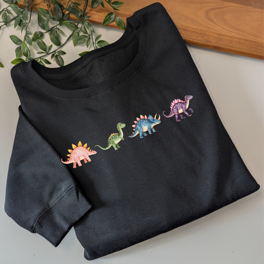 Pastel Dinosaur Friends Crewneck Fleece Jumper