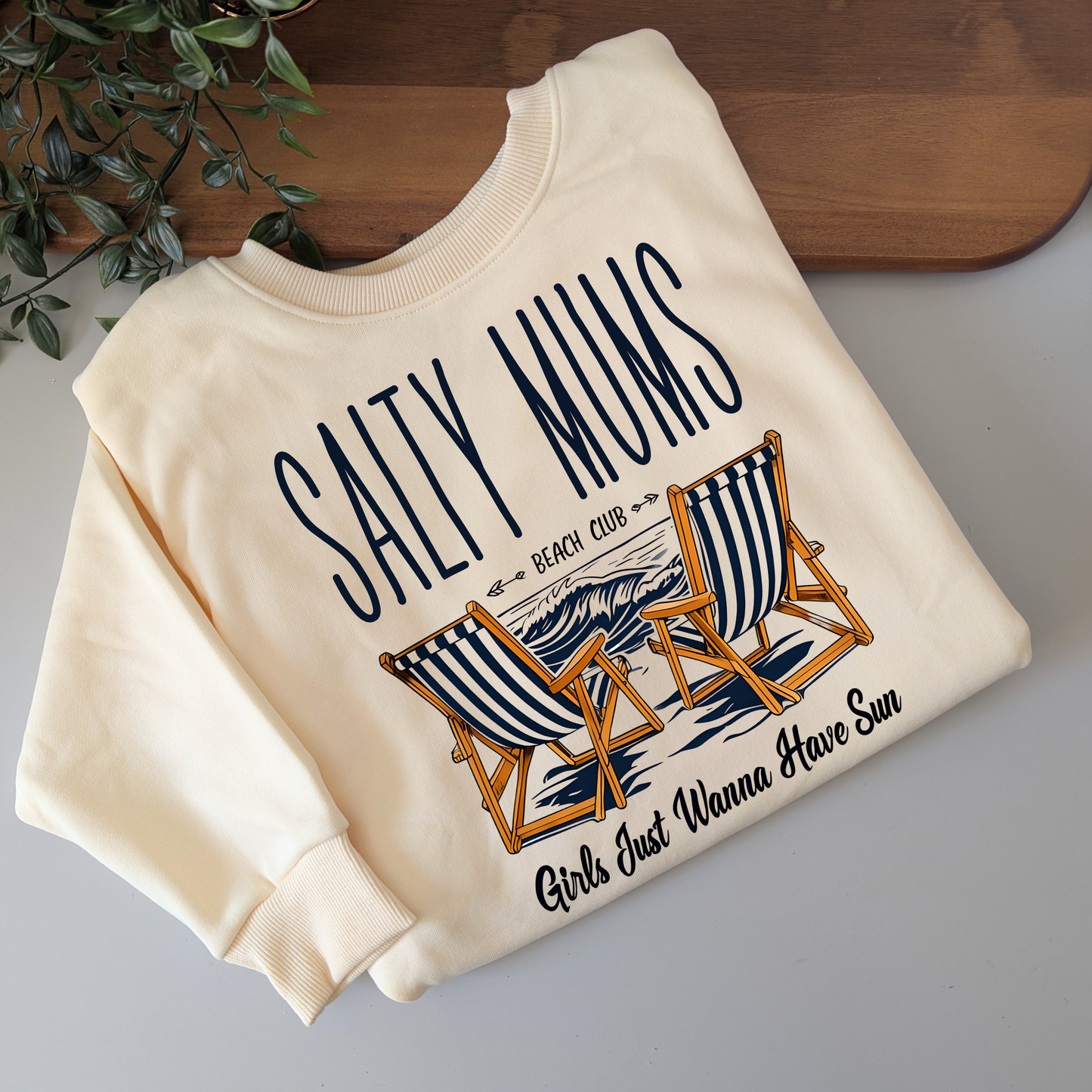 Salty Mum's Beach Club Girls Just Wanna Have Sun Crewneck Jumper
