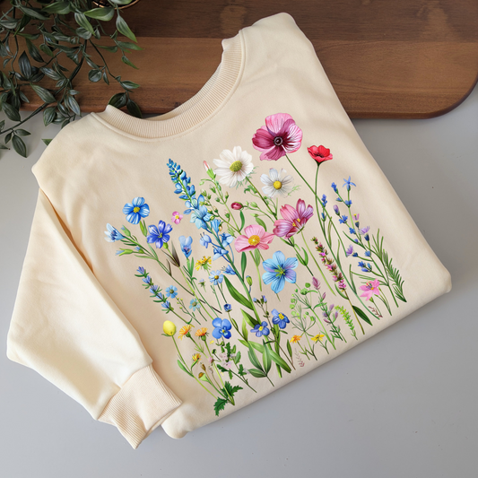 Wildflowers cute women's fleece jumper