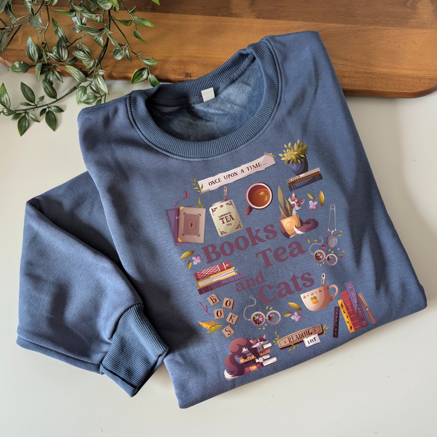 Books, Coffee/ Tea & Cats Jumper