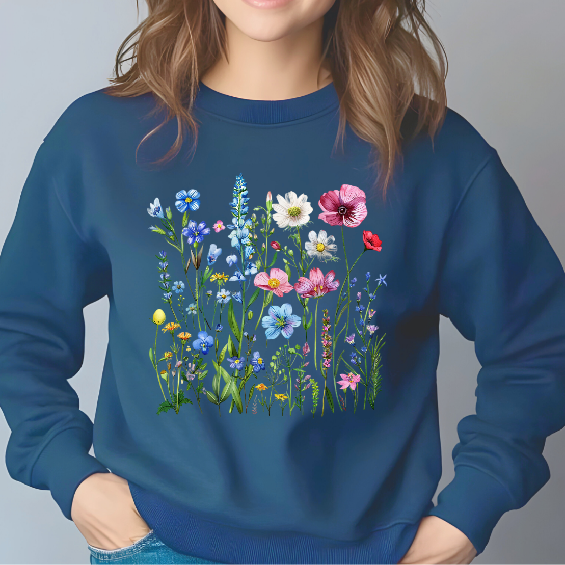 Wildflowers cute women's fleece jumper