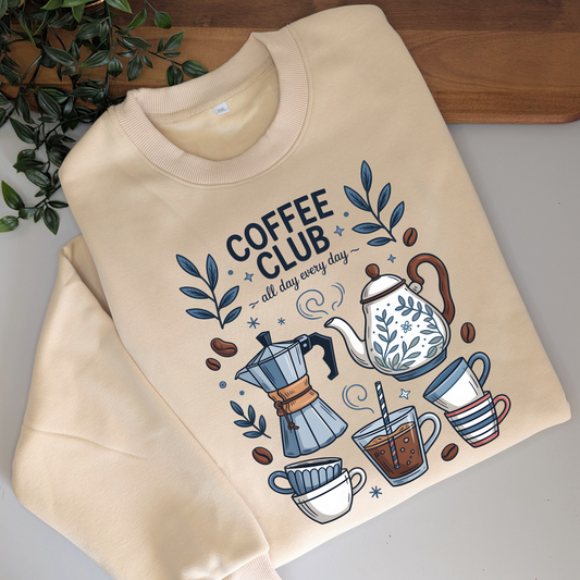 Coffee Club crewneck fleece lined jumper