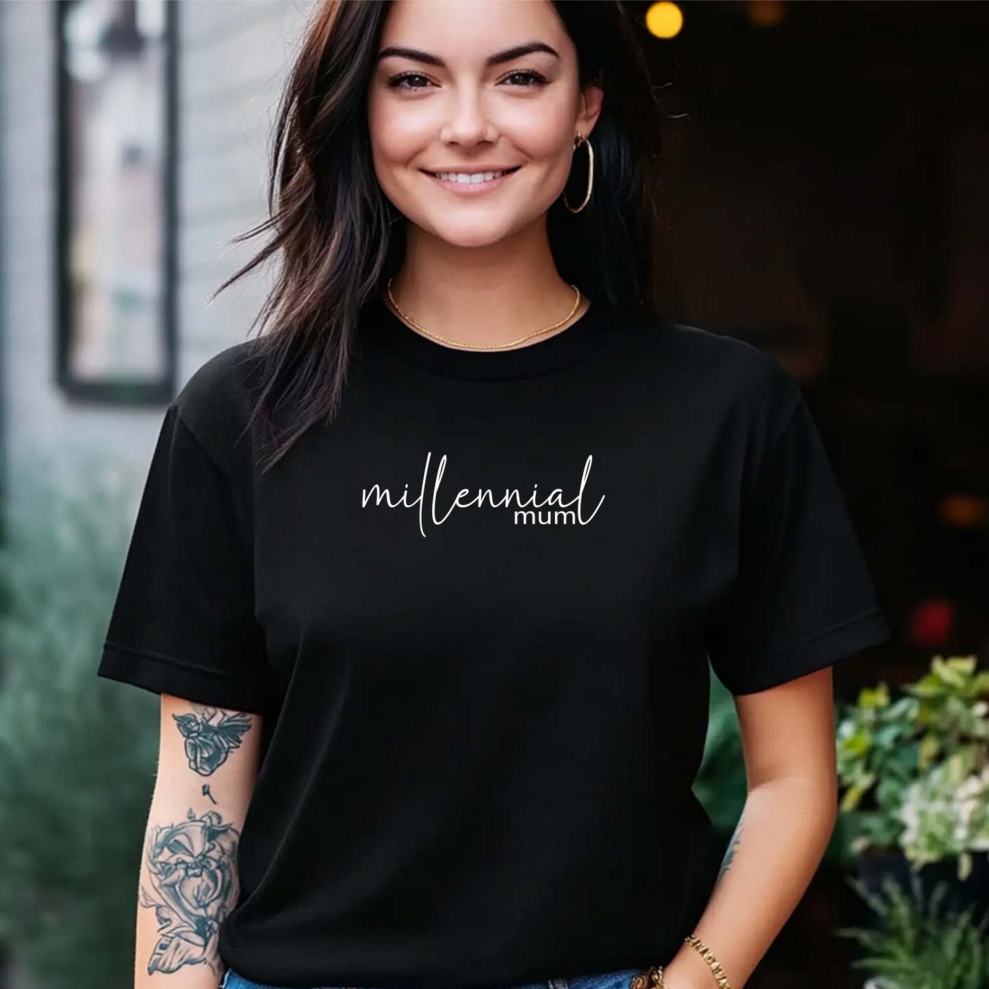 Millennial mum women's T-shirt. Cute and minimalist mum T-shirt